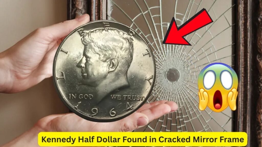 Kennedy Half Dollar Found in Cracked Mirror Frame